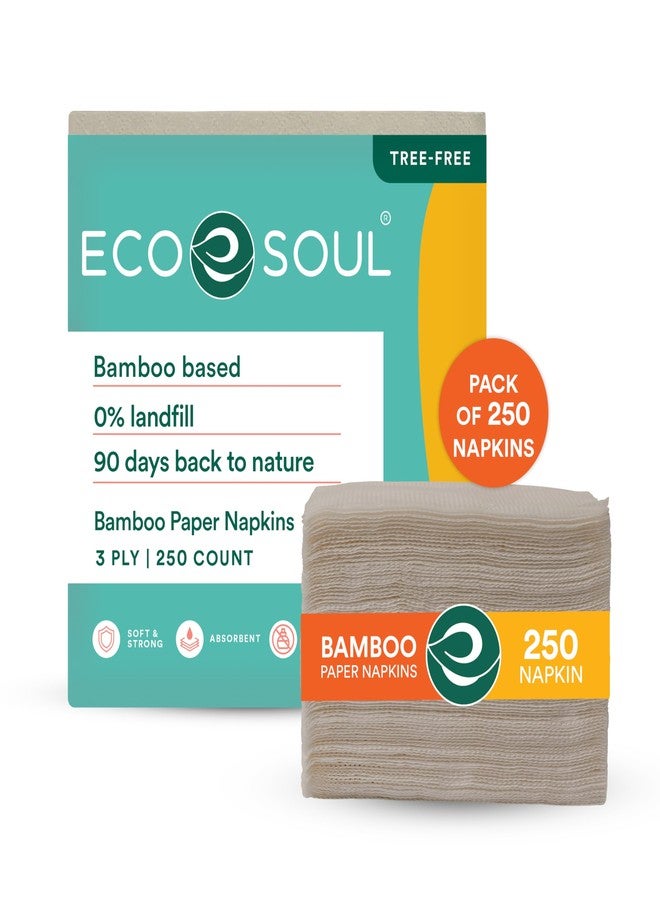 ECO SOUL 100% Compostable Bamboo Paper Napkin | Napkins Paper Everyday, Hand Paper Napkin (1, 250 Napkins set) - Image 1